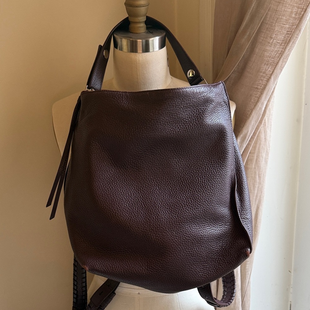 AllSaints Small Kita convertible shoulder bag/backpack/crossbody tote - Burgundy - Picture 11 of 11